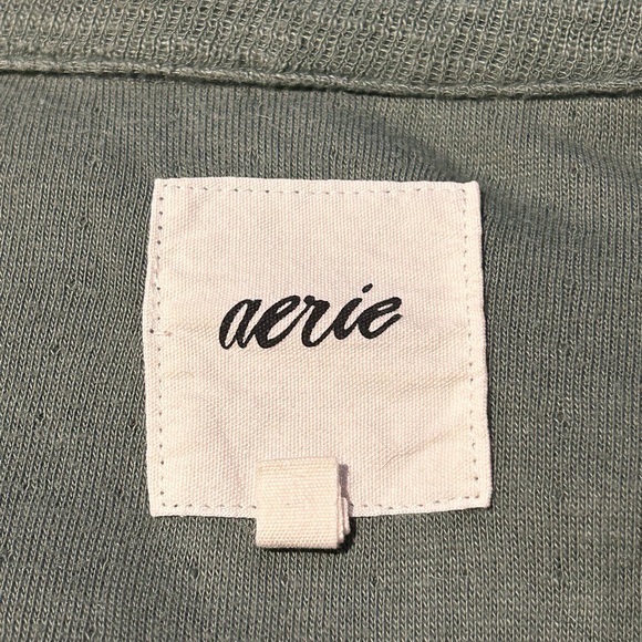Aerie sage green v-neck sweatshirt - Picture 2 of 3